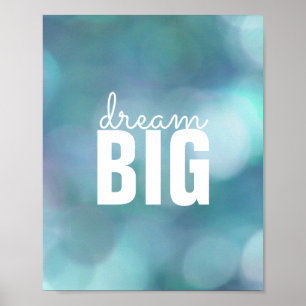 citation inspirante poster rêve grand sur bleu