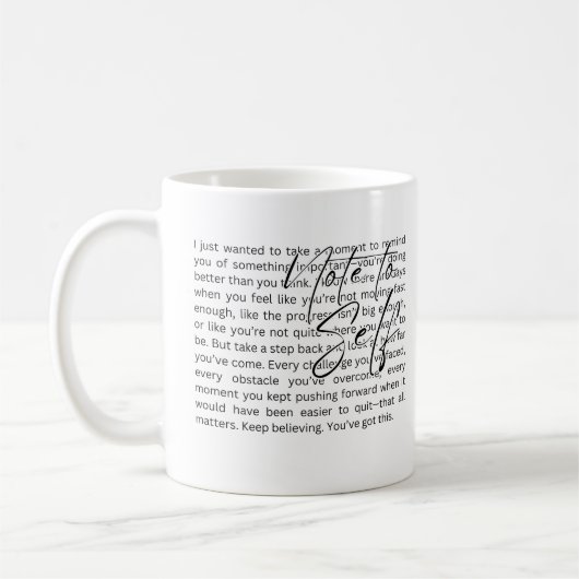 Citation Inspiration Mug en céramique, Robe Motiva (Gauche)