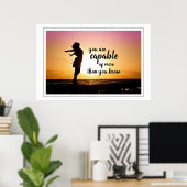 Citation Inspiration Seascape Waves Beach Poster (Bureau à domicile)