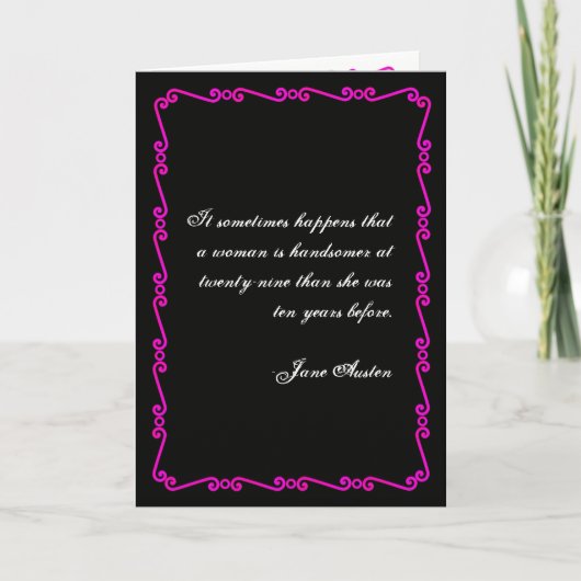 Citation Jane Austen Carte d'anniversaire CUSTOMIS (Devant)