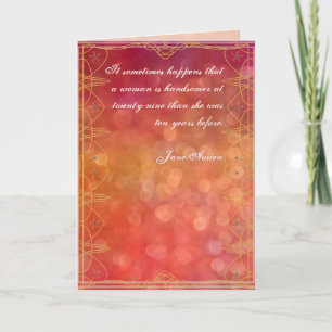 Citation Jane Austen Carte d'anniversaire CUSTOMIS