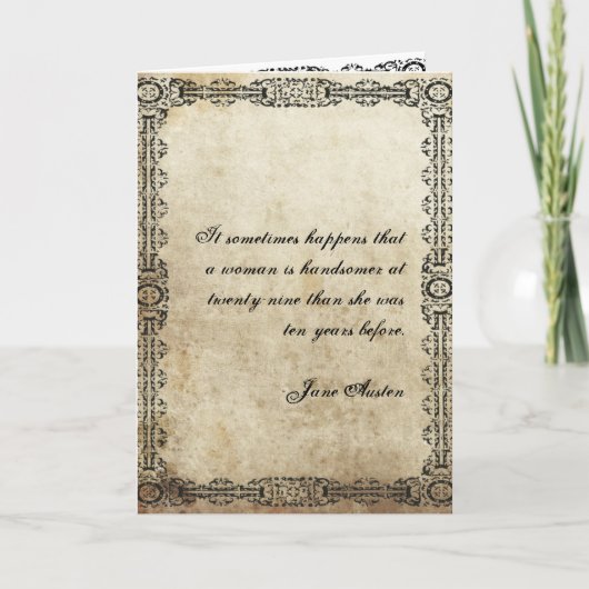 Citation Jane Austen Carte d'anniversaire CUSTOMIS (Devant)