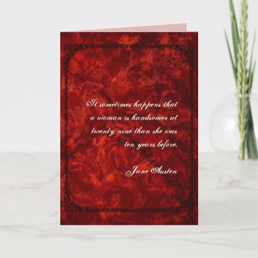 Citation Jane Austen Carte d'anniversaire CUSTOMIS (Devant)