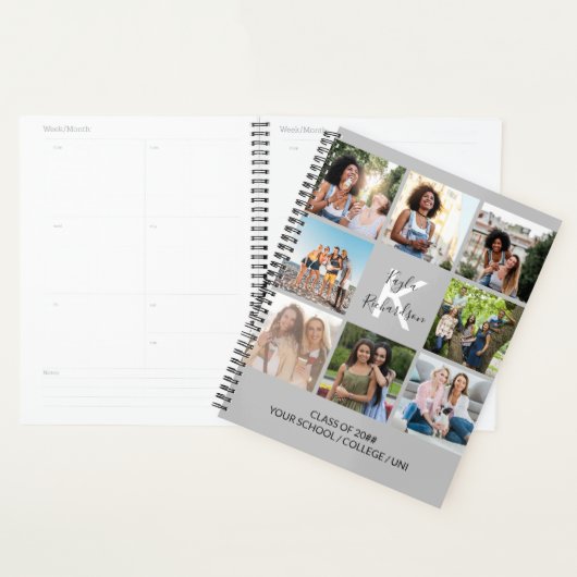 Citation Monogramme 8 Photo Collage Gris (Devant avec enveloppe)