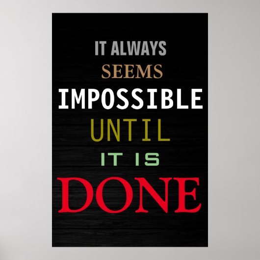 Citation Motivationnelle Possibilité Poster en boi (Devant)