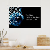 Citation Motivative Basketball Blue Black Poster (Cuisine)
