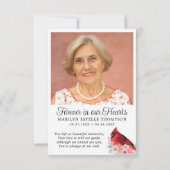 Citation poétique du Merci commémoratif Cardinal 2 (Dos)