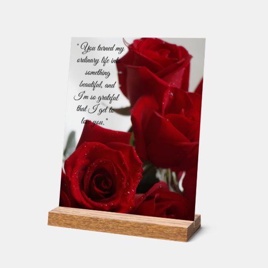 Citation Romantique de Roses Rouges (Angle)