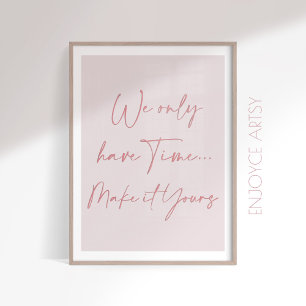 Citation rose positive typographie décoration mura