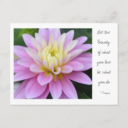 Citation Rumi de carte postale Zen Flower - Dahlia (Devant)