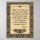 Citation RUMI LOVE sur affiche ou impression (Devant)