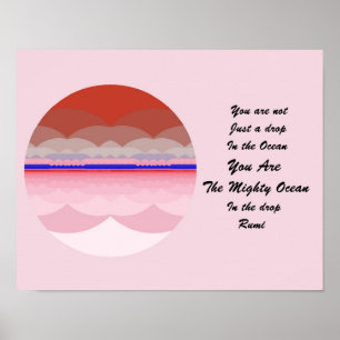 Citation Rumi Poster Art. Ocean Mandala Inspiratio