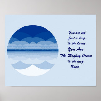 Citation Rumi Poster Art. Ocean Mandala Inspiratio