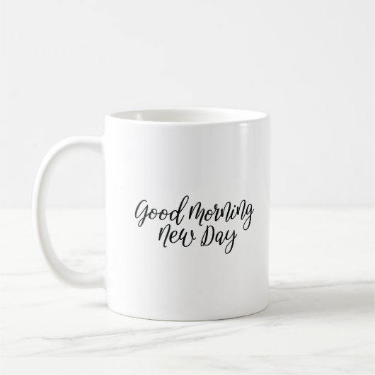 Citation simple moderne "Good Morning" Café Mug (Gauche)