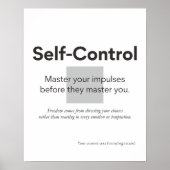 Citation sur le Contrôle de Soi Art de Affiche de (Devant)