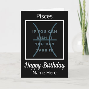 Citation Zodiac Pisces Carte d'anniversaire noir e