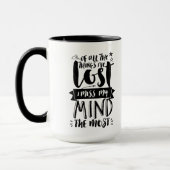 Citations amusantes Typographie Mug Perdu Mon Espr (Gauche)