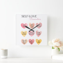 Citations d'Affirmation Auto-Amour Horloge murale