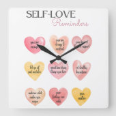 Citations d'Affirmation Auto-Amour Horloge murale (Recto)