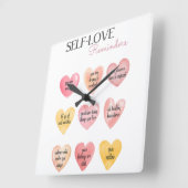 Citations d'Affirmation Auto-Amour Horloge murale (Angle)