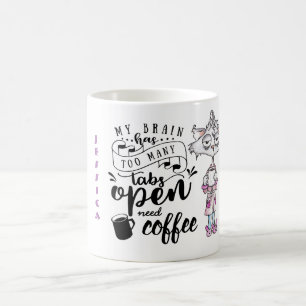 Citations de café FUNNY Mug - CerveauTrop de ongle