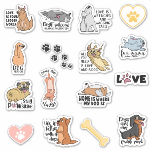 Citations de chien amusant Stickers (Devant)