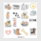 Citations de chien amusant Stickers (Feuille)