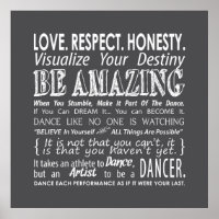 Citations de danse inspirante Poster - Gris
