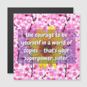 (Citations de soeur) Force et courage | Carte Flor (Devant / Derrière)