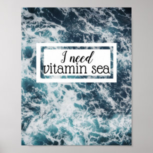 citations de vitamine mer affiche ocean wall art