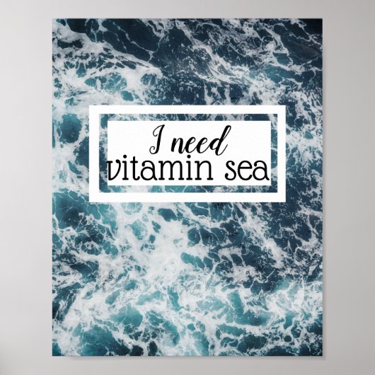 citations de vitamine mer affiche ocean wall art (Devant)