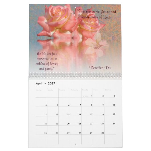 Citations Floral Love 2023 Calendrier (Apr 2027)