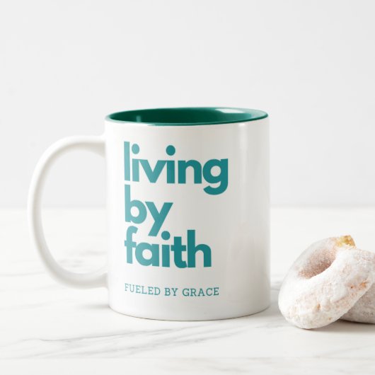 Citations inspirantes Mug - Vivre par la foi (Avec donut)