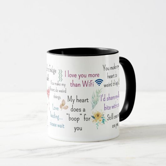 Citations Romantiques Mignonnes Art de Mug Esthéti (Devant droit)