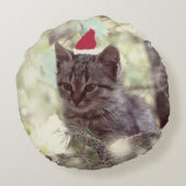 Cite Kitten geborsteld polyester rond werpkussen Kussen (Achterkant)