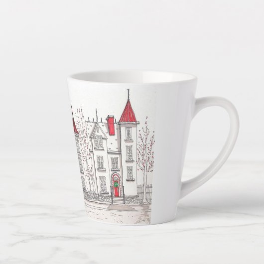 Cité victorienne Noël Petite Mug Latte (Droite)
