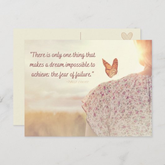 Citer carte postale Crainte d'échec (Devant / Derrière)