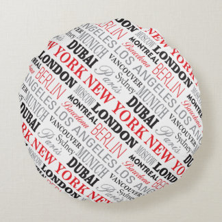 Cities of the world - Coussin rong Rond Kussen