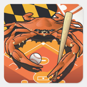 Citizen Crab Oriole, honkbal vieren Vierkante Sticker