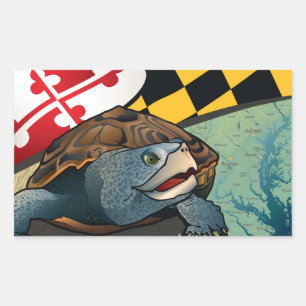 Citizen Terrapin, de schildpad van Maryland Rechthoekige Sticker