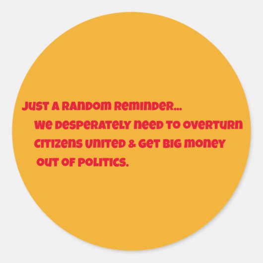 Citizens United Round Sticker (Voorkant)