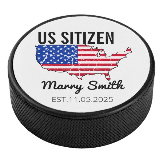 Citizenship Day American – Proud to Be an America Hockey Puck (3/4)