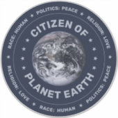 Citoyen de la planète Terre Autocollant en vinyle  (Devant)