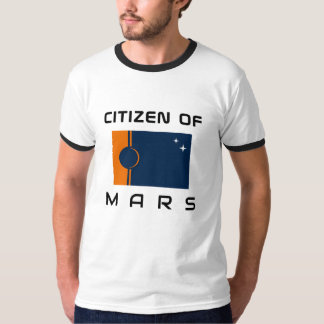 Citoyen de Mars T-shirt avec drapeau martien