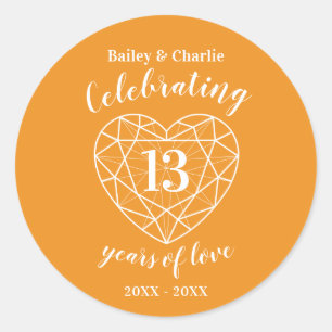 Citrine anniversaire 13 ans de stickers d'amour