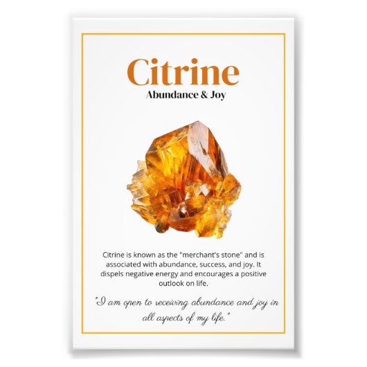 Citrine Crystal Meaning Poster (Devant)