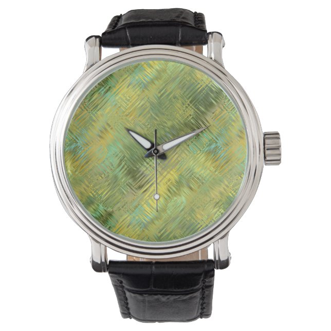Citrine Yellow Glassy Texture Horloge (Voorkant)