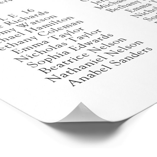 Citroen 20 Tafel Trouw Stoelenplattegrond Poster (Hoek)