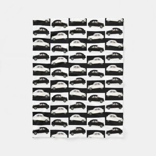 Citroen 2 CV met zijspan Fleece Deken (Voorkant)