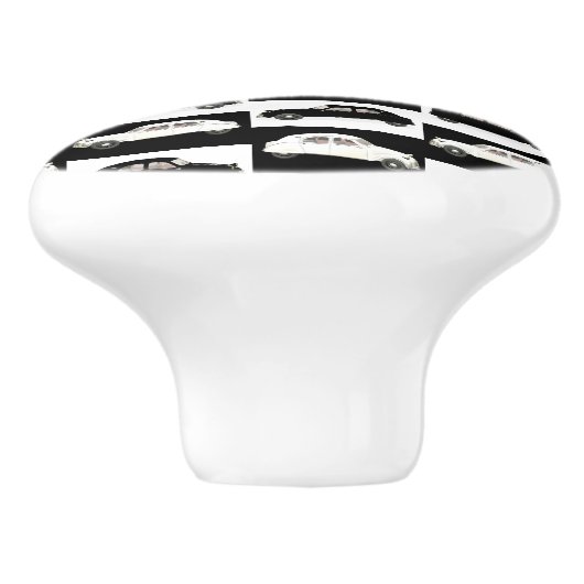 Citroen 2 CV met zijspan Keramische Knop (Zijkant)